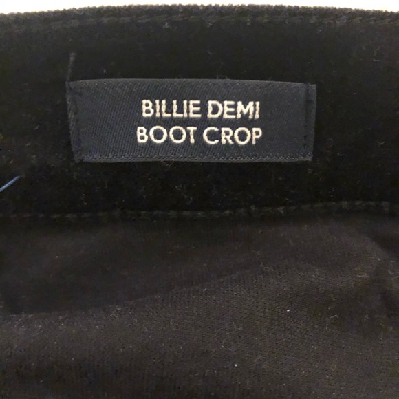 J. Crew Billie Demi Boot Crop Black Velvet Pants Size 26 - Picture 9 of 10